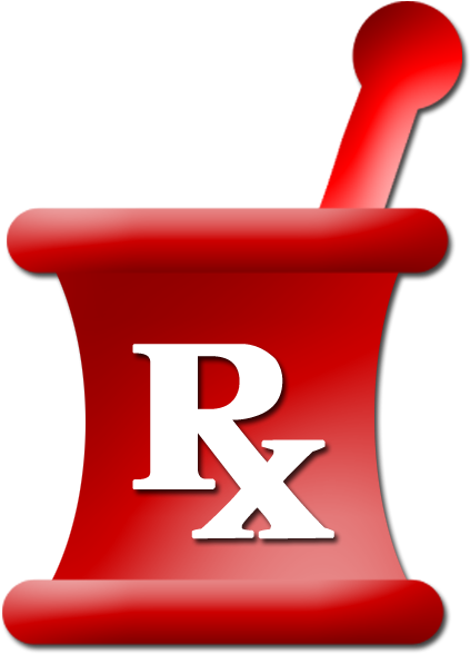 Mortar Pestle Red Rx Symbol Clip Art Image - Red Mortar And Pestle (600x600)