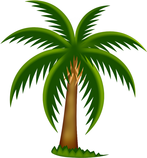 Palm Tree Clip Art Transparent Background Free - Date Tree Clip Art (538x587)