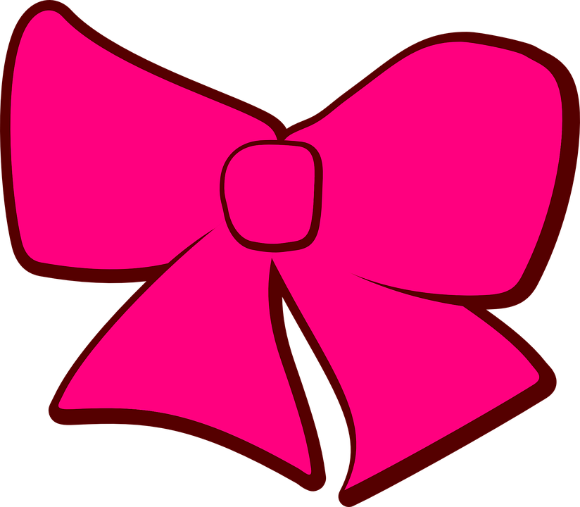 Pink Hair Clipart Ribbon - Bow Tie Clipart Pink (824x720)