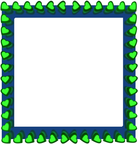Green Love Hearts Reflection On Blue Square Border - Borders Blue And Green (480x480)