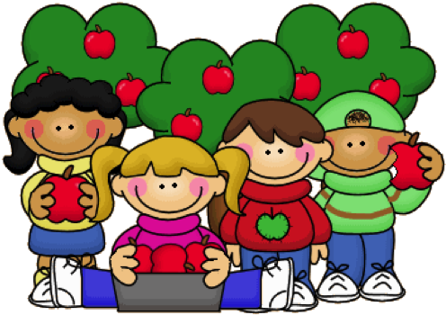 Thistle Kids School Clipart - Apple Picking Clip Art (505x377)