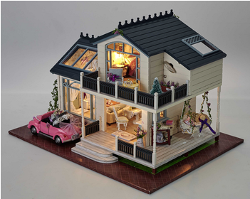 Mô Hình Nhà Gỗ Diy - Diy Kit Wooden Miniature Led Dollhouse (350x350)