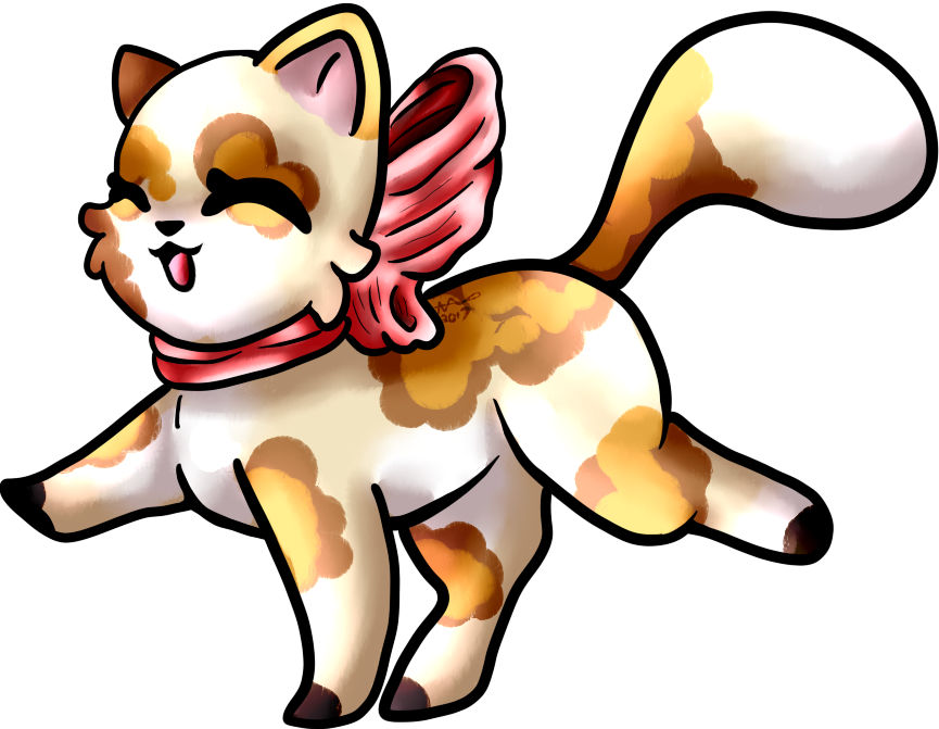 Happy Kitten, Happy Bow By Golden-heart12 - Cartoon (865x671)