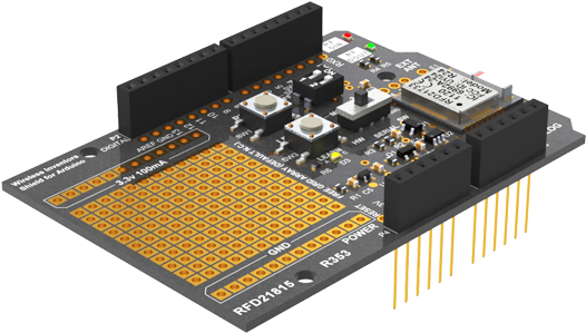 R353 Rfd21815 Shield For Arduino Top Iso - Rf Digital Corporation - Rfd21815 - Rf Modules Misc (564x529)