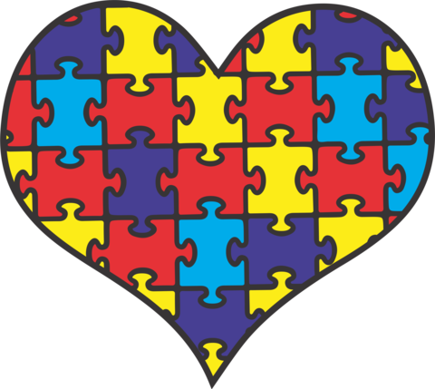 Autism Heart - Puzzle Pieces For Autism Heart (480x429)