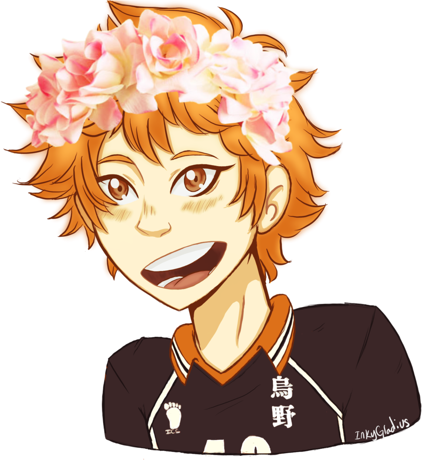 Hinata's Flower Crown By Inkygladius Hinata's Flower - Cartoon (1024x1024)