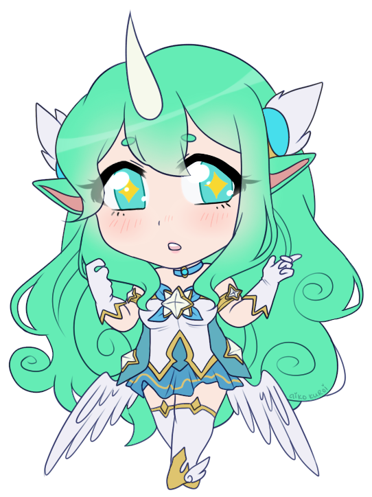 Chibi Star Drawing Art Ahri - Soraka Star Guardian Chibi (641x754)