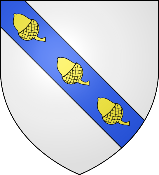 Ralston Of That Ilk Argent, On A Bend, Azure, Three - Coat Of Arms Bend (545x600)