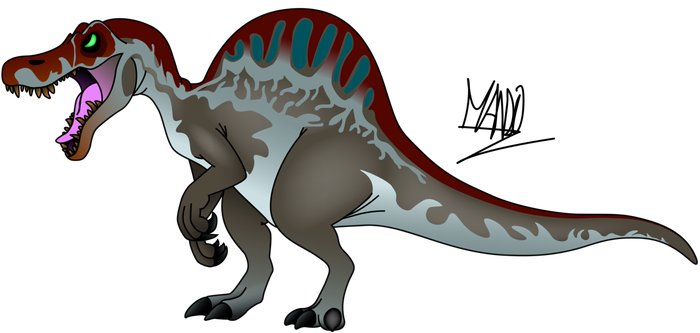 Spinosaurus Clipart Cartoon - Rainbowarmas Spinosaurus (700x333)