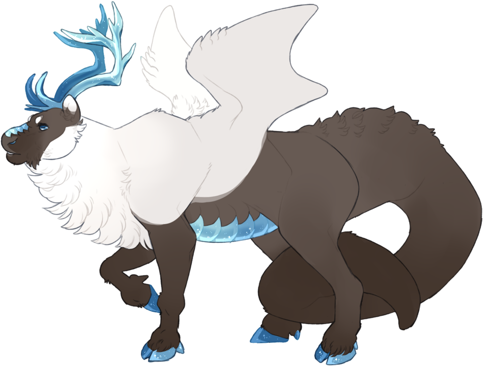 Reindeer Dragon By Odvunir - Cartoon (1024x781)