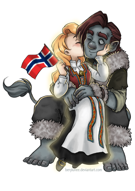 Troll And Midnight Sun By Berylunee - Cartoon (600x616)