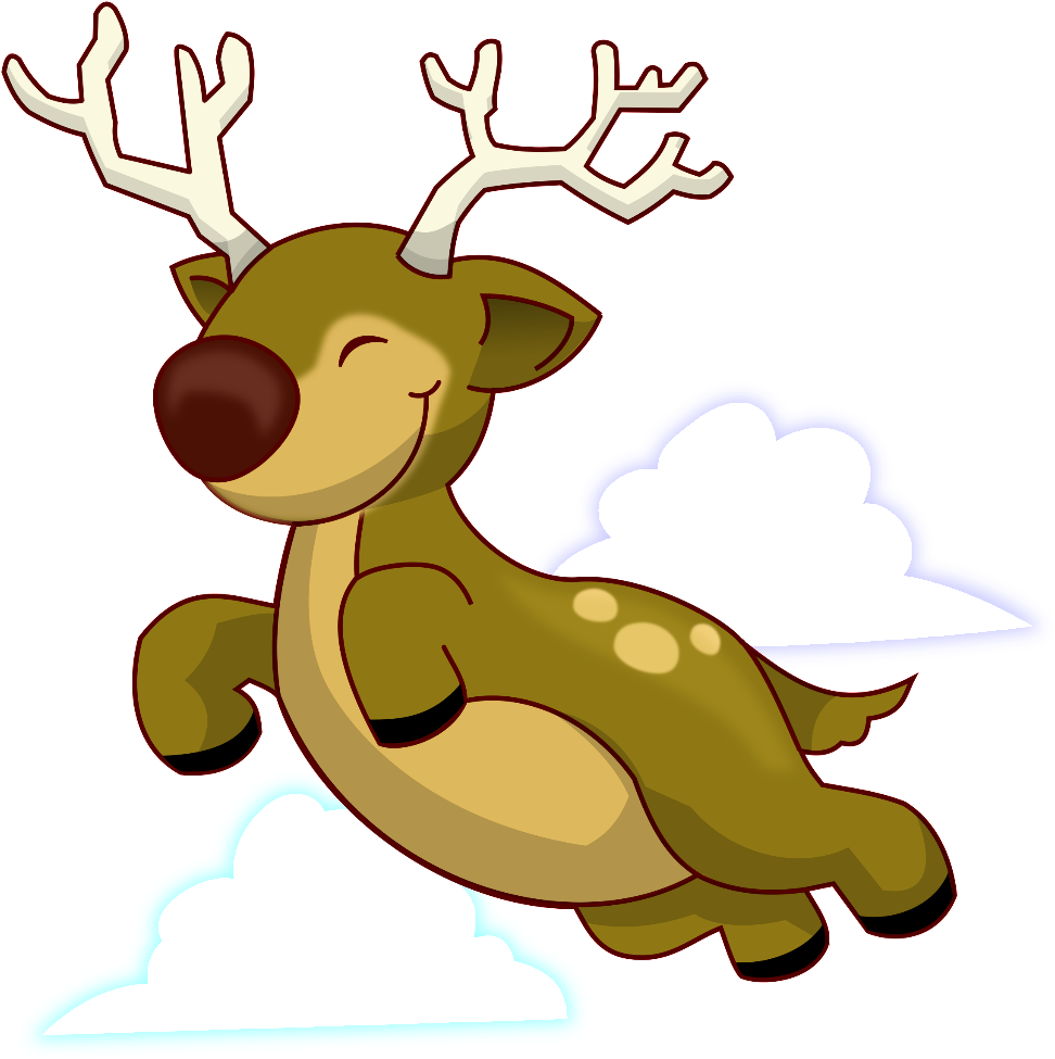Free To Use & Public Domain Reindeer Clip Art - Cute Reindeer Cartoon (1024x1024)