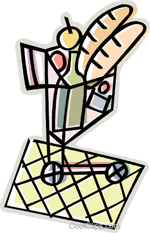 Shopping Cart With Groceries Royalty Free Vector Clip - Illustration (309x480)