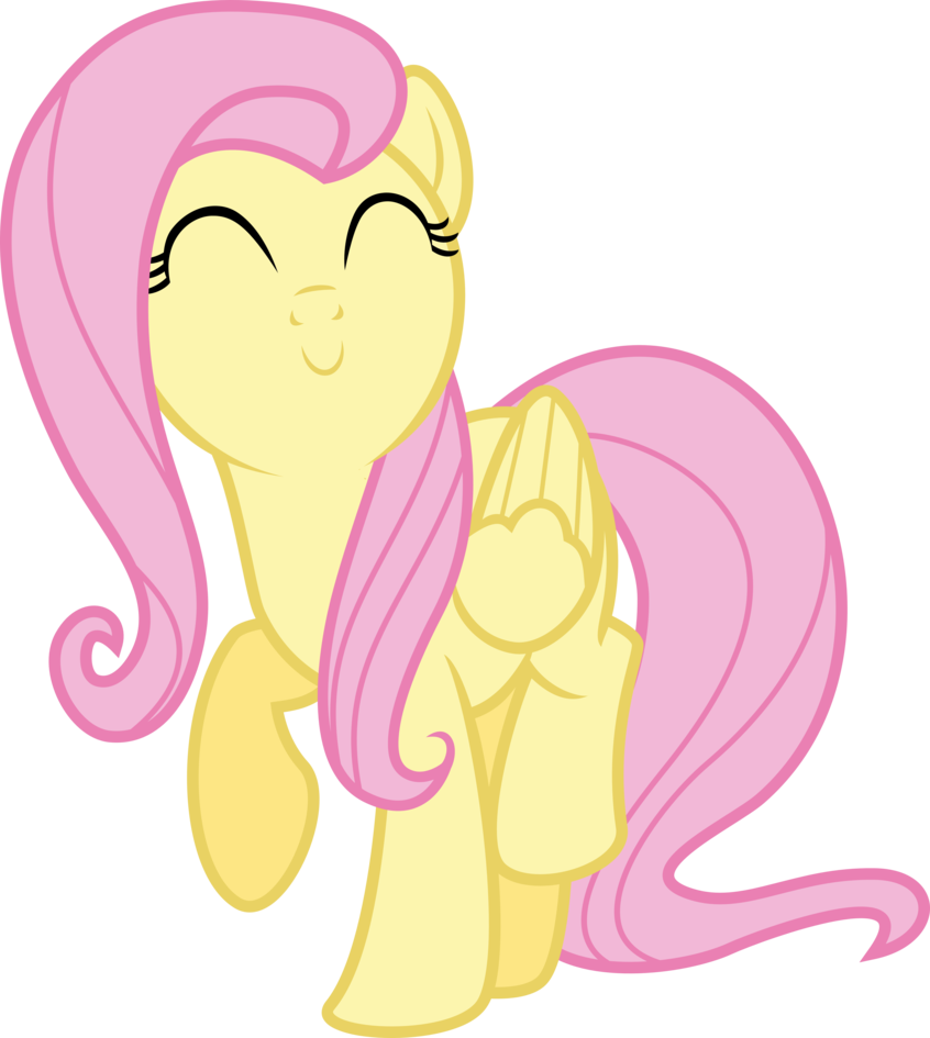 Happy Fluttershy By Givralix - Fluttershy Happy Transparent (846x945)