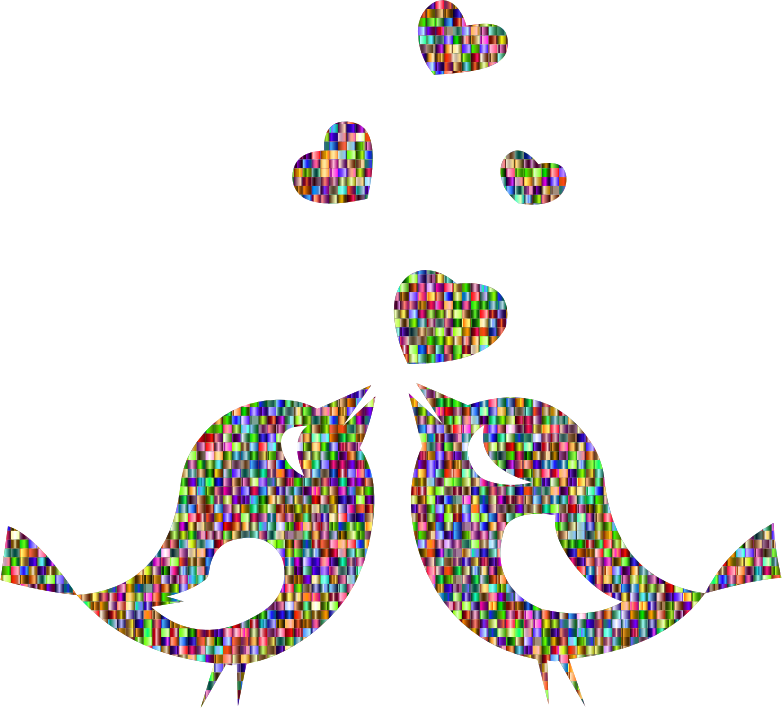 Confetti Clipart Png Download - Love Birds Black And White (782x708)