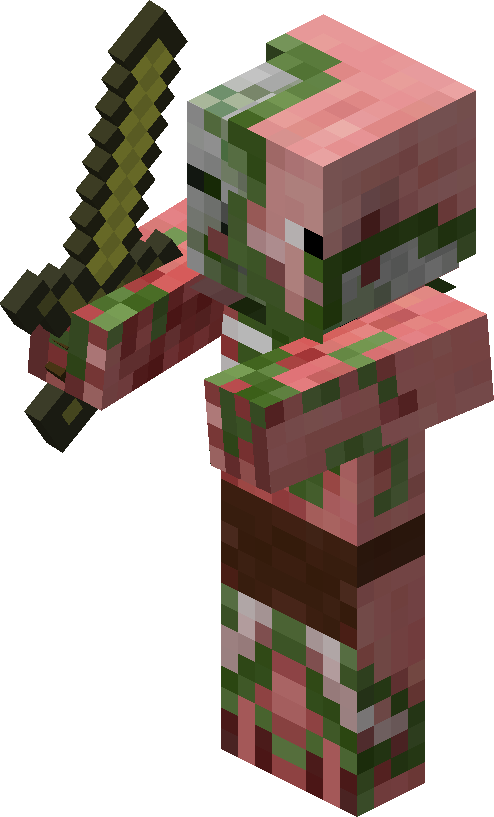 Minecraft Zombie Pigmen - Minecraft Zombie Pigman (494x817)
