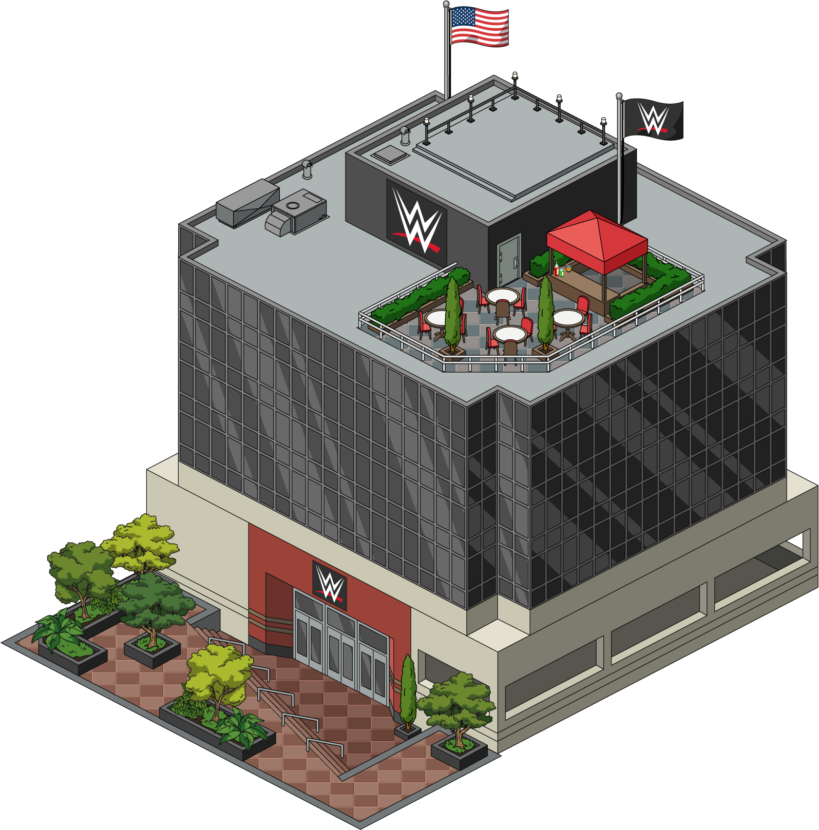 Fg Building Wweheadquarters - Family Guy The Quest For Stuff Wwe (1613x1622)