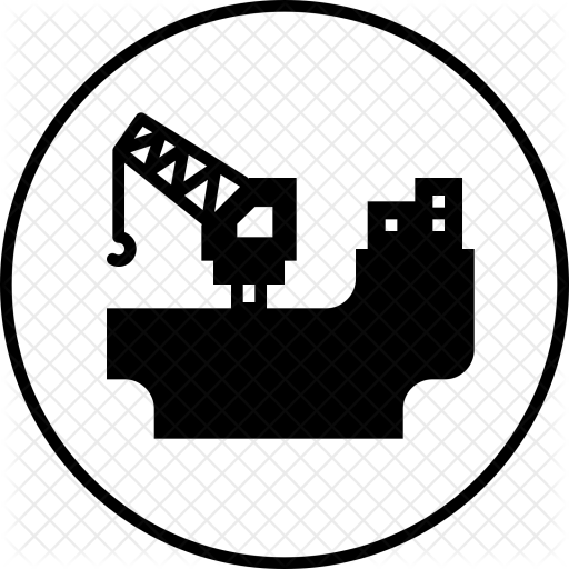 Rig, Oil, Industry, Crain, Ship, Load, Digging Icon - Warehouse (512x512)