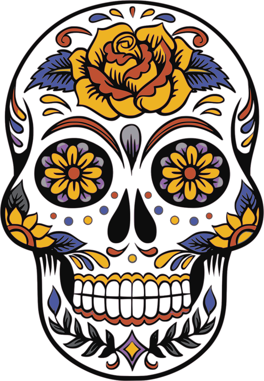 At The Centro Hispano In Jonesboro, Arkansas, They - Sugar Skull Clip Art (887x1280)