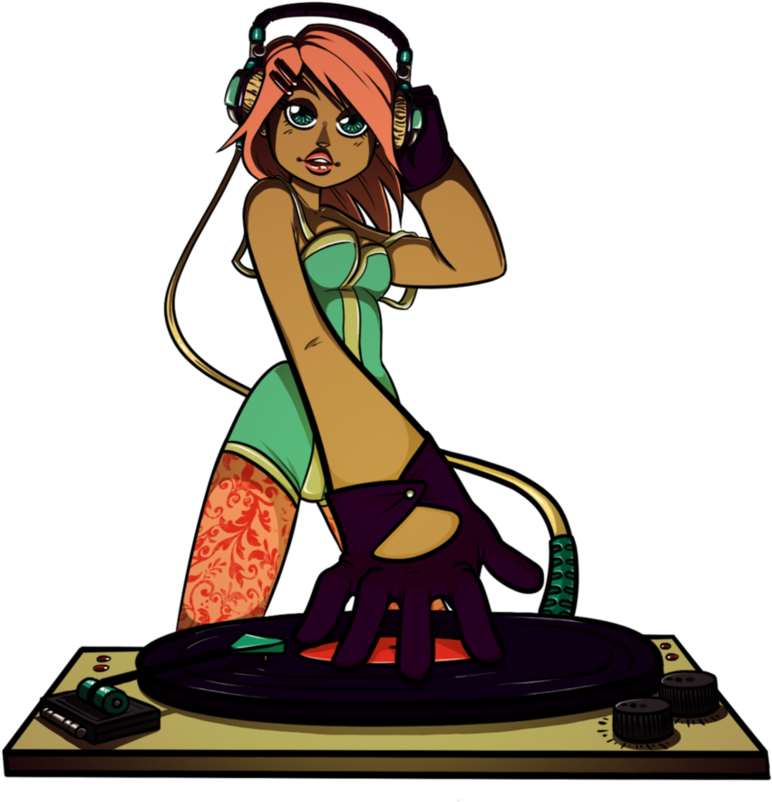 Dj Girl Colored By Caden13 - Girl Dj Clipart Png (816x979)