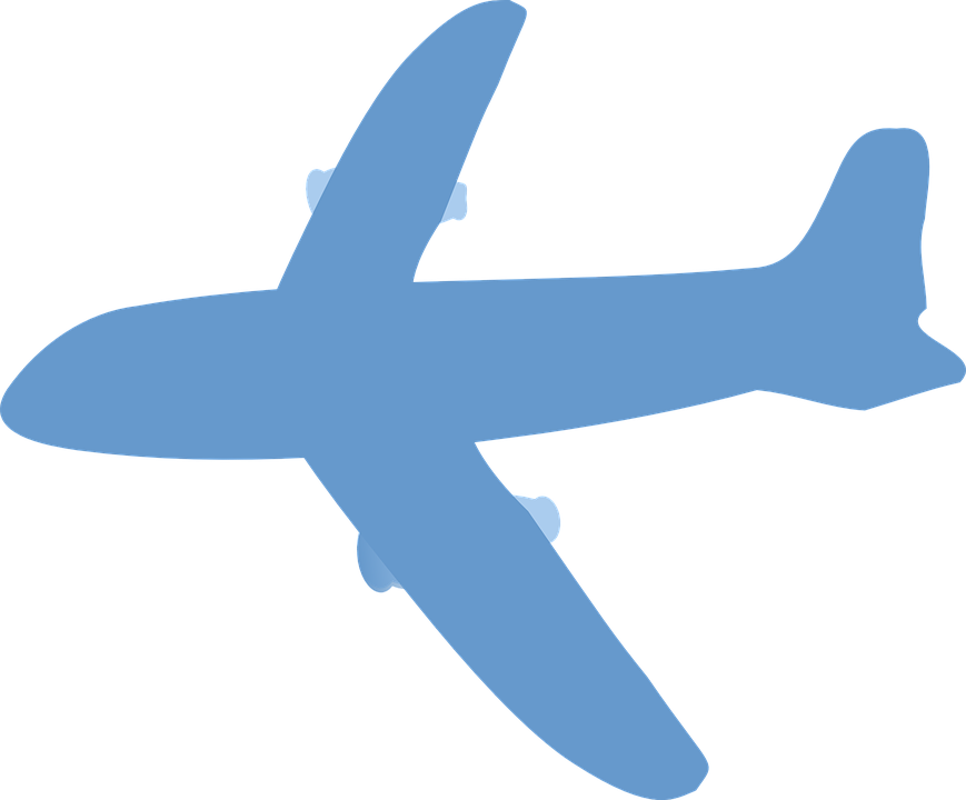 Aviation Emblem With Wings And Propeller - Silueta Avion Azul Png (869x720)
