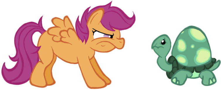Doodlinjaz, Jealous, Safe, Scootaloo, Tank - Cartoon (863x467)