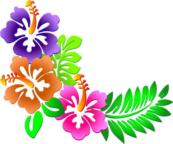 Hawaiian Flowers Clip Art (600x500)