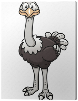 Vector Illustration Of Cartoon Ostrich Canvas Print - Cartoon Picture Of An Ostrich (400x400)