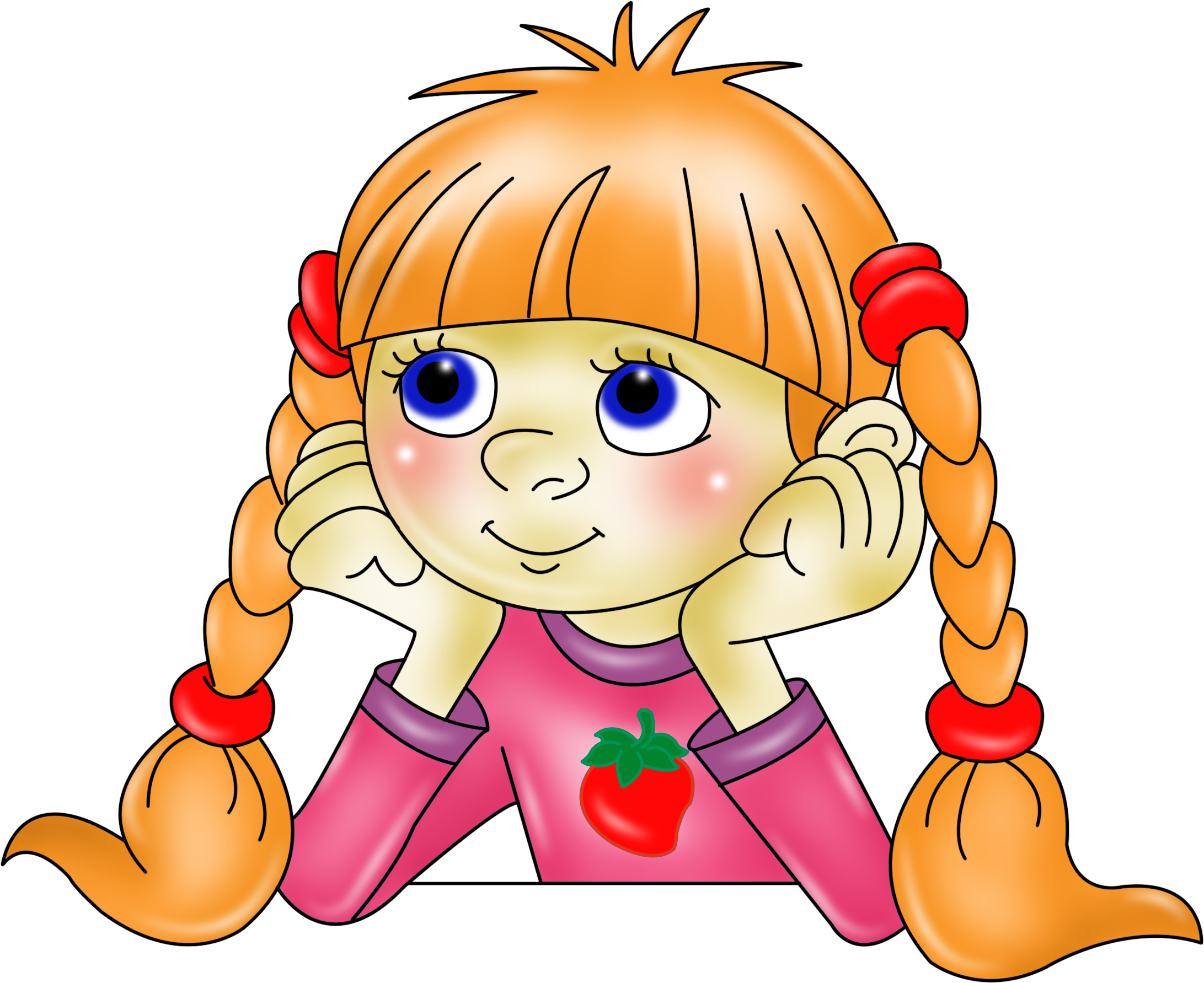 Цветы В Траве Png Отрисовки - Niña Pensando Animado (2294x1940)