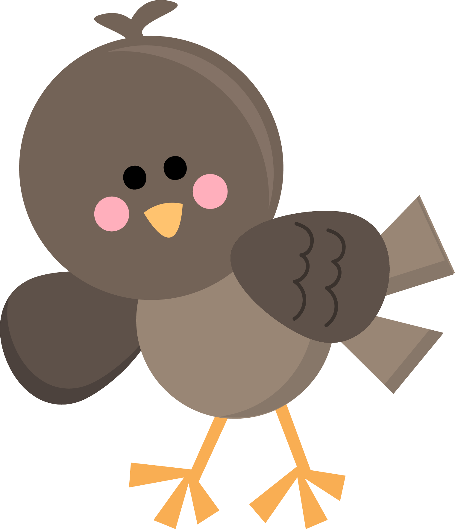 Desenhos De Passaros, Desenhos Fofinhos, Pássaros Fofos, - Brown Birds Clip Art (1520x1768)