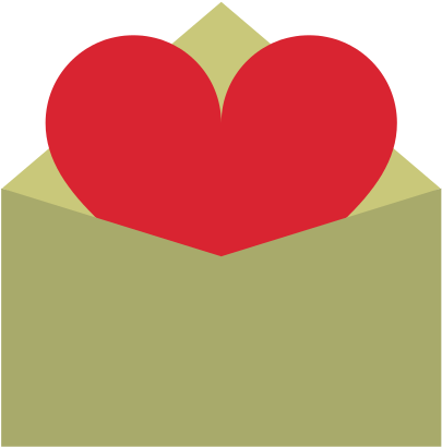 Letter Heart Flat Illustration - Valentine's Day (550x550)