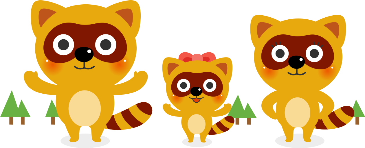 Raccoon Giant Panda Cartoon - Cartoon (1260x672)