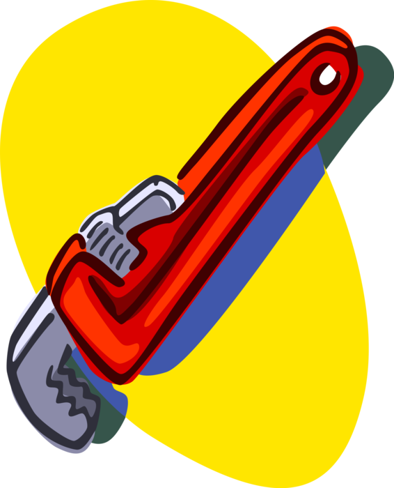 Vector Illustration Of Monkey Wrench Pipe Wrench Or - Vector Illustration Of Monkey Wrench Pipe Wrench Or (566x700)