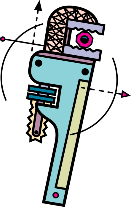 Vector Illustration Of Monkey Wrench Pipe Wrench Or - Vector Illustration Of Monkey Wrench Pipe Wrench Or (442x700)