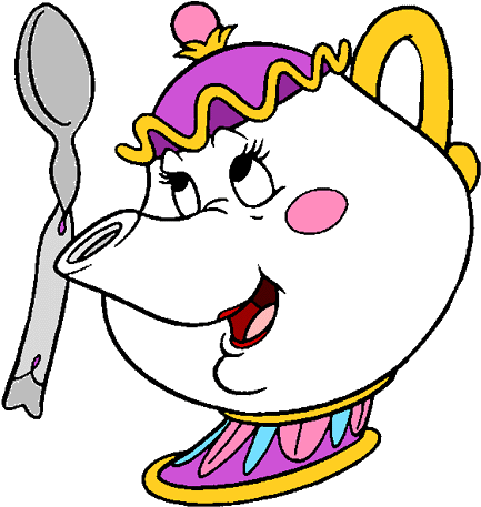 Teapot Clipart Mrs Potts - Heat Transfer (450x493)