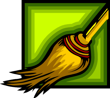 Golden Clipart Broom - Free Transparent Witch Broom (367x327)