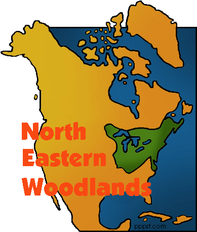 Native American Clipart Iroquois - Northeastern Woodlands Iroquois Location (417x480)