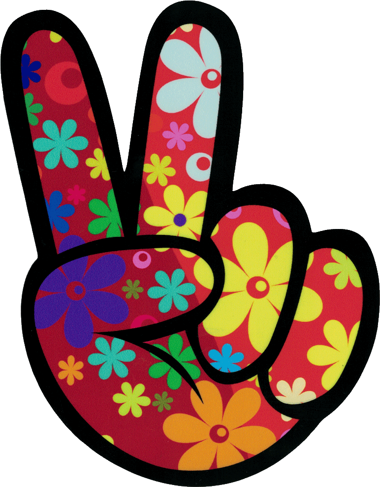 Left Hand Peace Fingers - Bumper Sticker (787x1000)