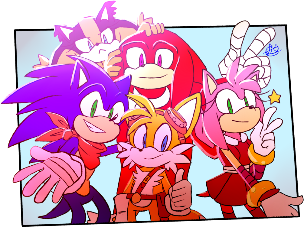 Sonic And The Gang By Thedarkshadow1990 Sonic And The - Cartoon (1024x1024)