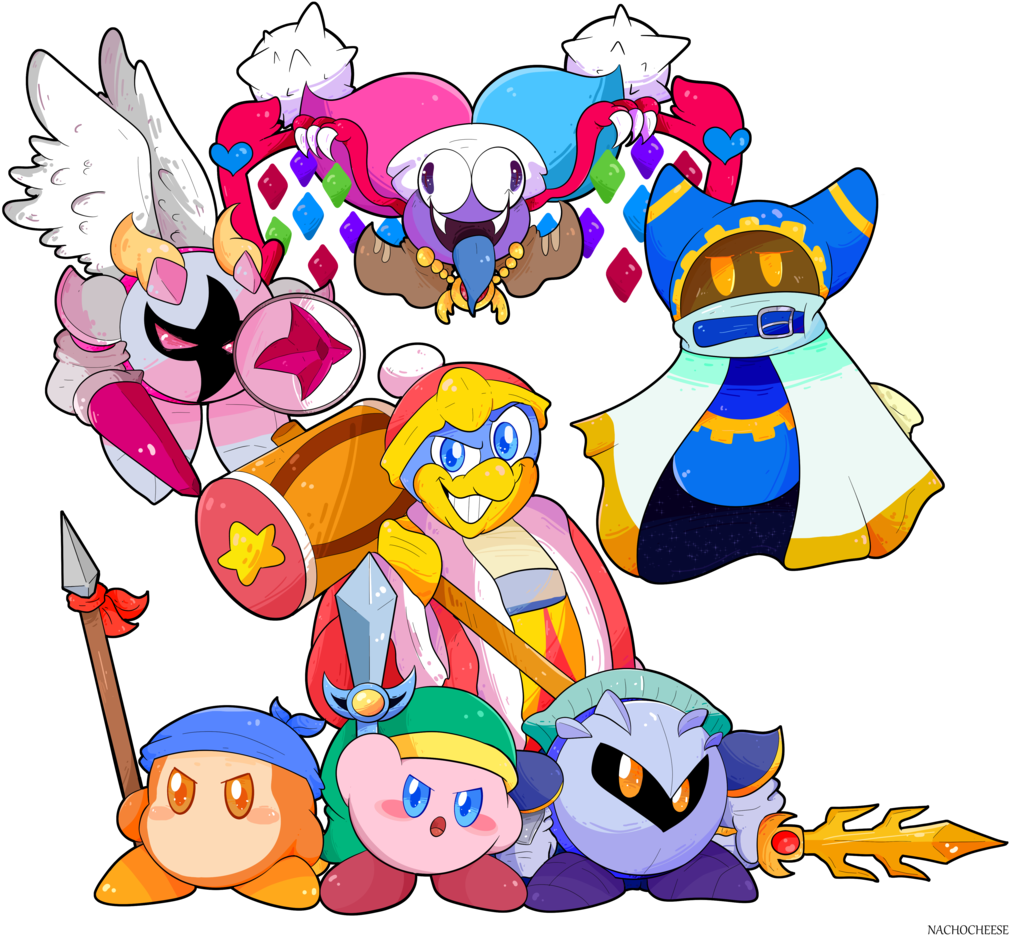 Kirby And The Gang By Nacho-cheese1 - Kirby (1024x967)