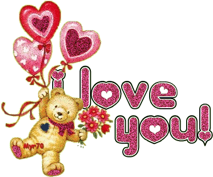 Golden Glitter Image Of Teddy-yhj920 - Love You Glitter Gif (477x385)