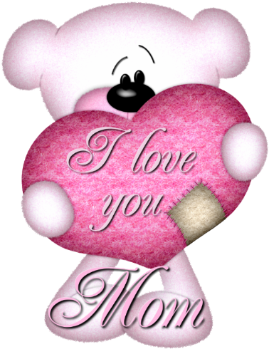 I Love You Mom Glitter Graphics Download - Love You For Mom (389x498)
