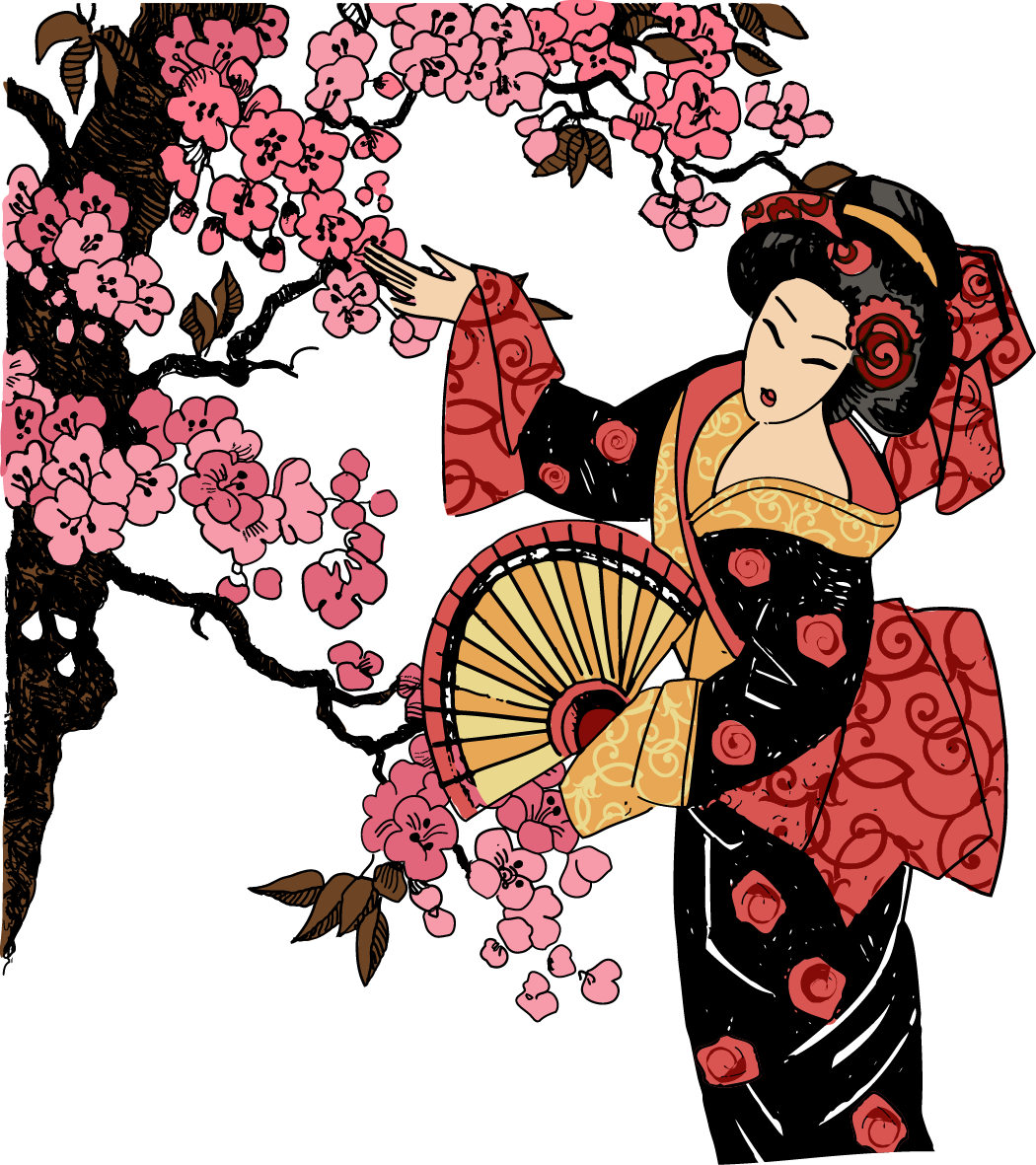 Japan Geisha T-shirt Graphic Design Illustration - Japanese Geisha Png (1050x1181)