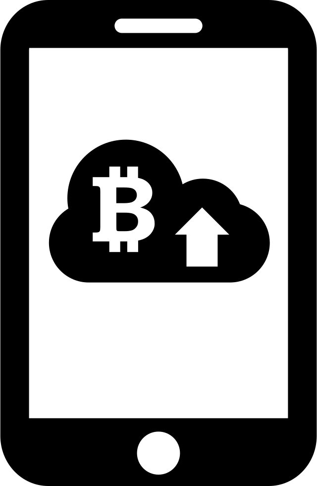 Bitcoin On Cloud With Up Arrow On Mobile Phone Screen - Bitcoin On Cloud With Up Arrow On Mobile Phone Screen (640x980)