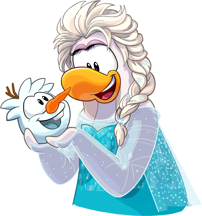 Frozen Party 2014 Elsa And Snowman Puffle - Club Penguin Frozen Elsa (824x884)