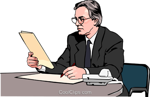 Businessman Reviewing Document Royalty Free Vector - Primary School (480x310)