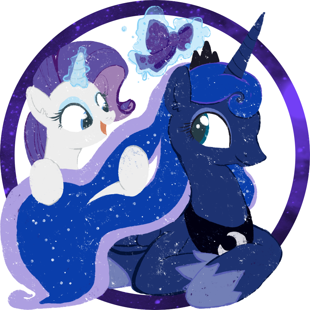 Braceface, Milo's Bug Quest, And Rudolph The Red Nosed - My Little Pony Princess Luna And Rarity (1000x1000)