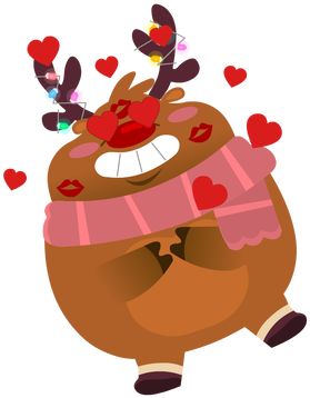 Rudolph The Fluffy Reindeer Stickers Messages Sticker-2 - Illustration (408x408)