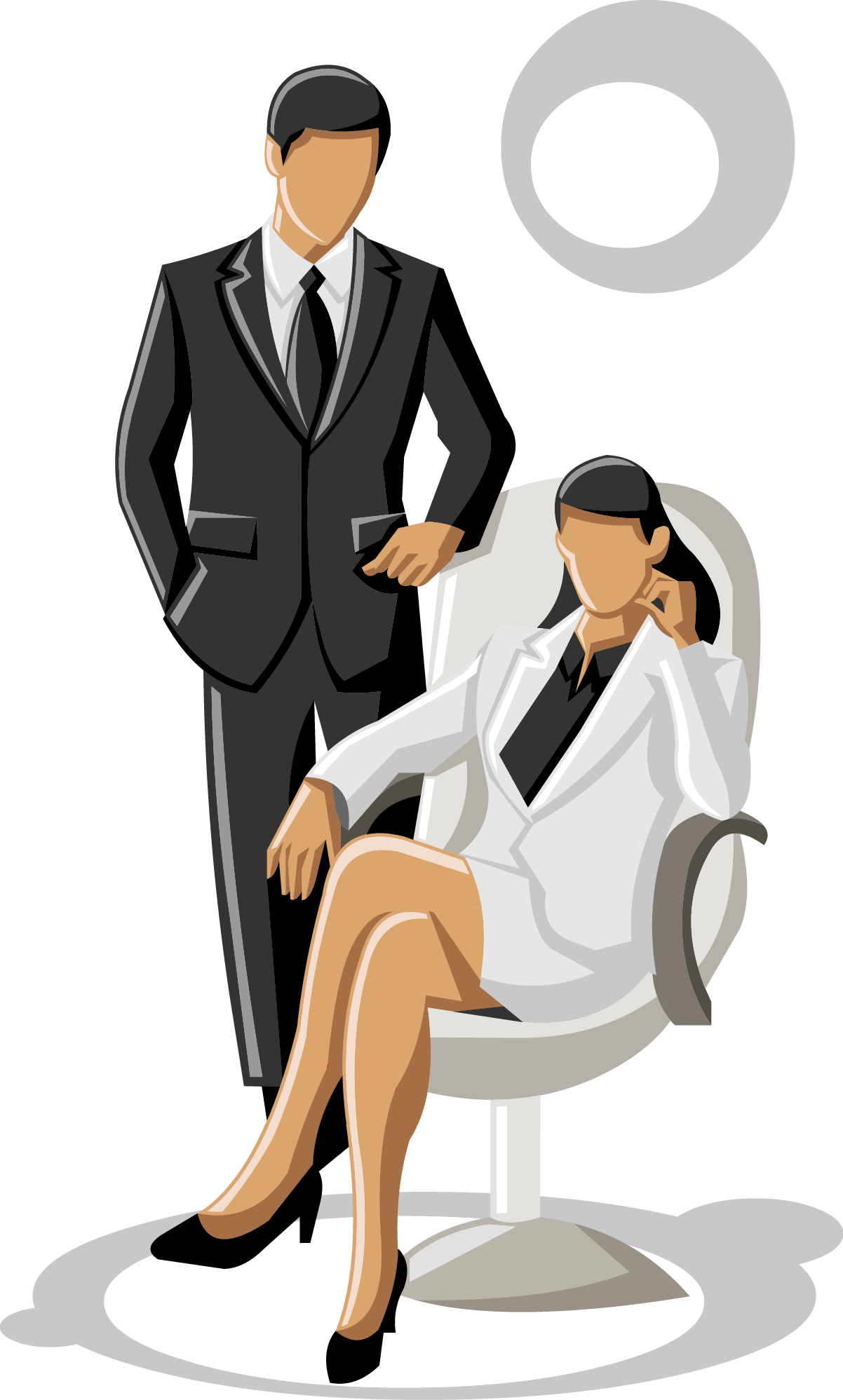 Vector Business People Talking - Say At A Job Interview (1202x1997)