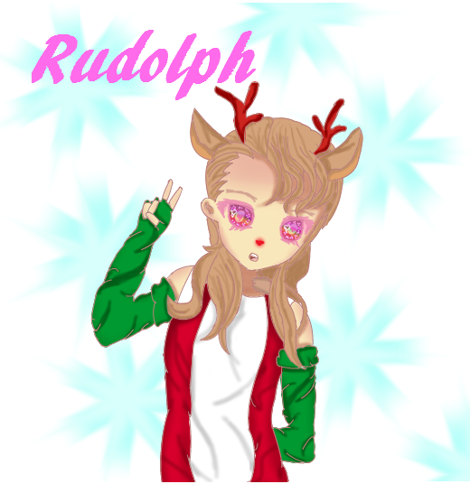 Rudolph Girl By Onlyuu1 - Cartoon (520x536)